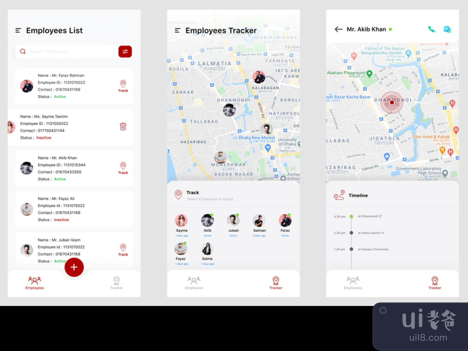Employees Tracker App for Figma and Adobe XD No 1
