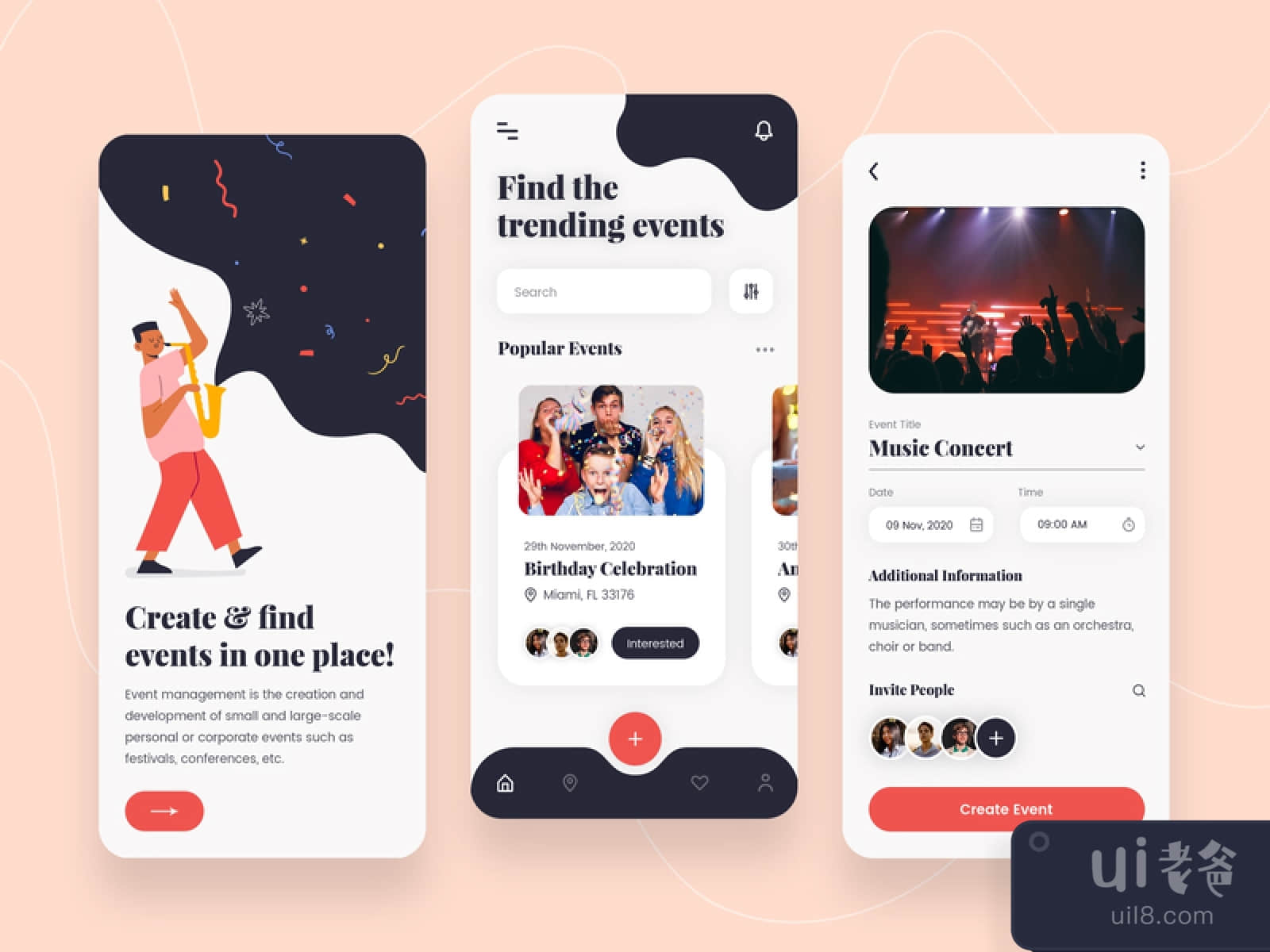 Event Management App for Figma and Adobe XD No 1