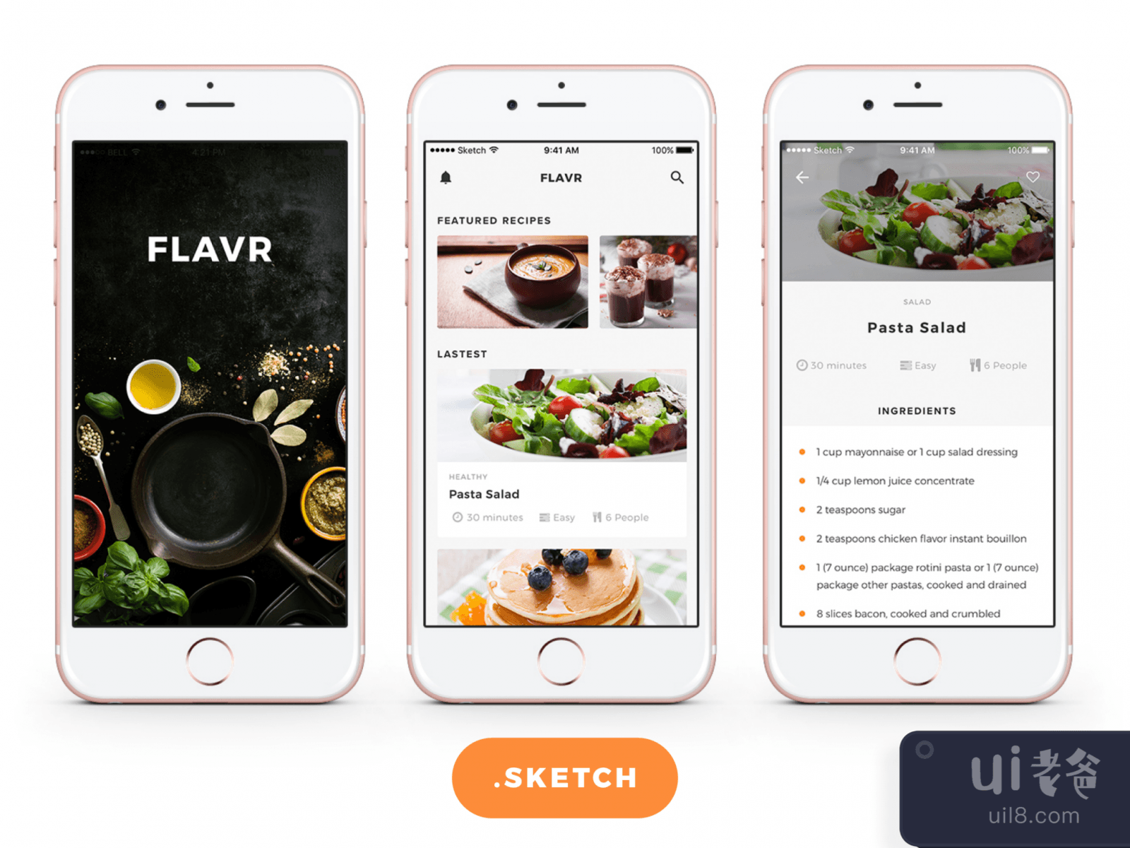 Flavr Food App Design UI Kit for Figma and Adobe XD No 1
