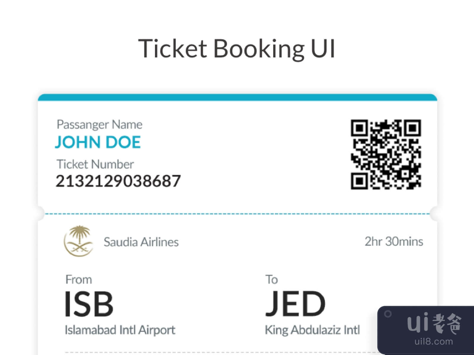 Flying Ticket Booking UI for Figma and Adobe XD No 1