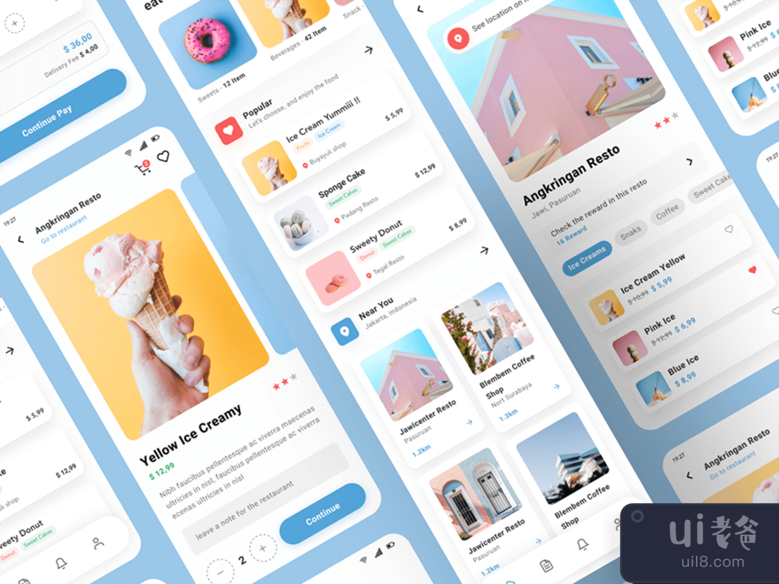 Food Delivery App Design for Figma and Adobe XD No 1