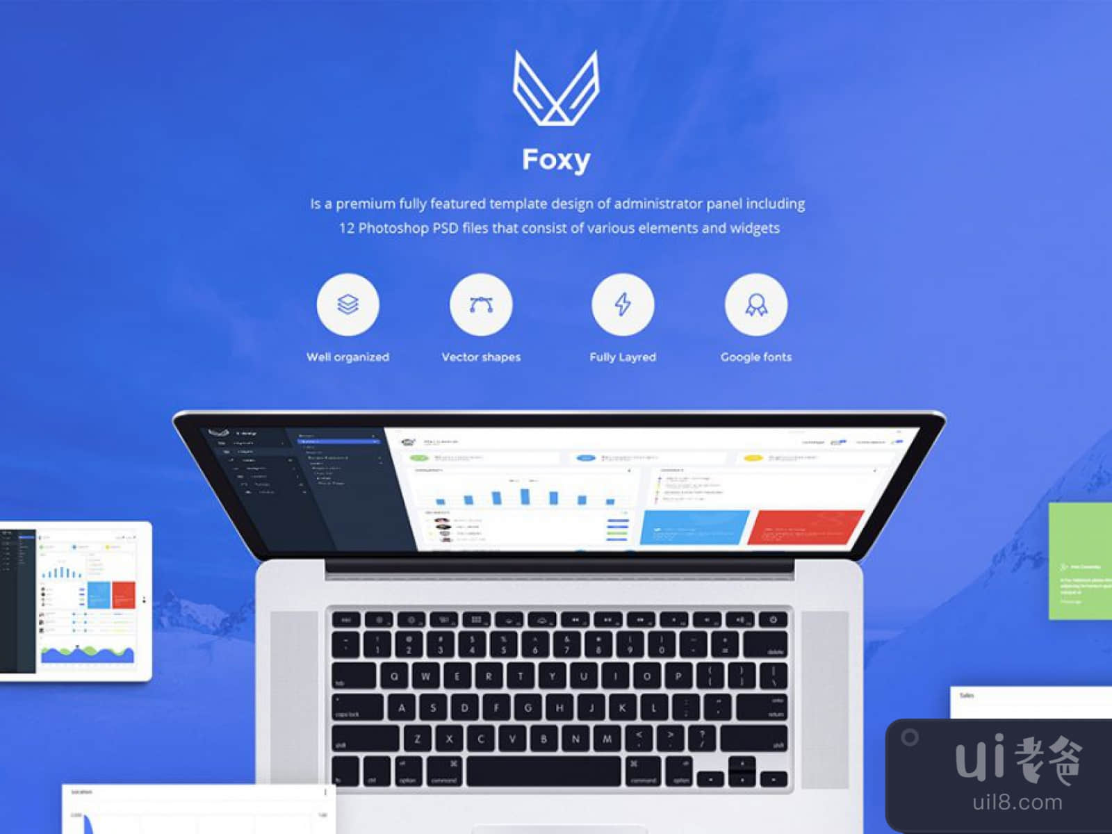 Foxy Admin UI Dashboard for Figma and Adobe XD No 1