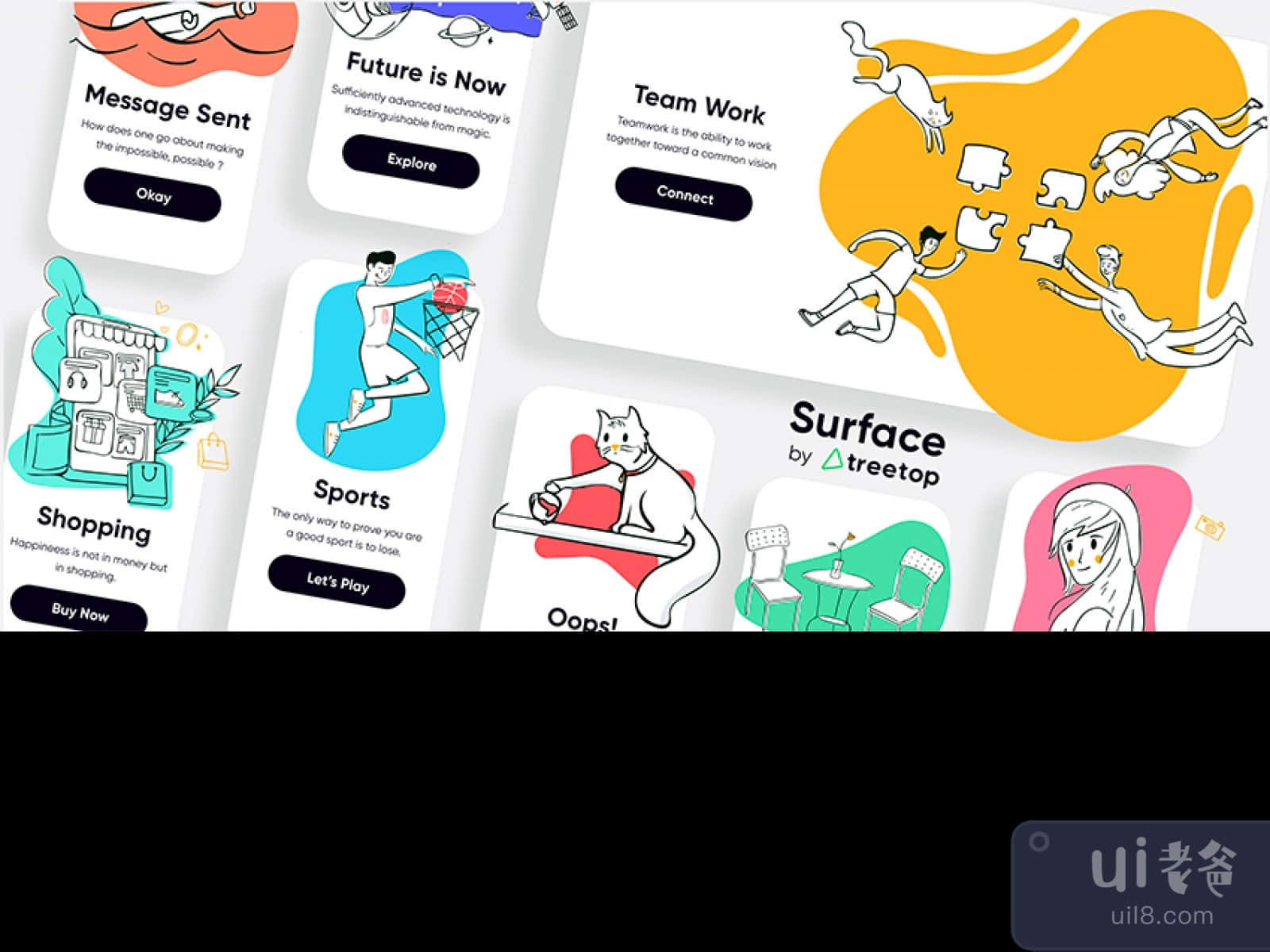 FREE 60 illustrations Pack for Figma and Adobe XD No 1