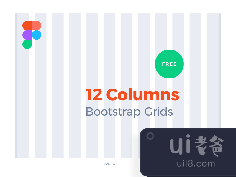 12 Columns Bootstrap Grids for Figma and Adobe XD No 1
