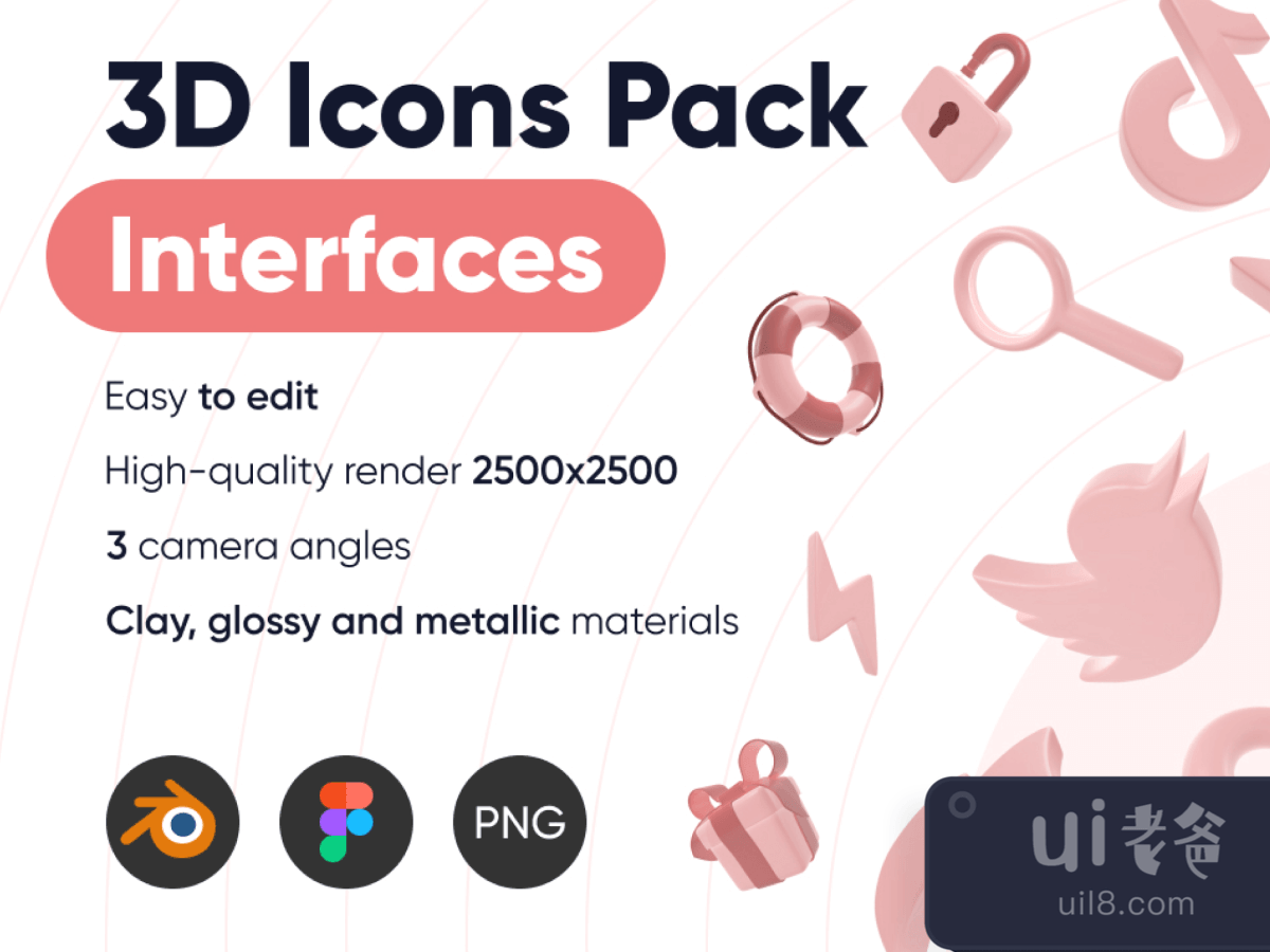 3D Icons Set for Figma and Adobe XD No 1
