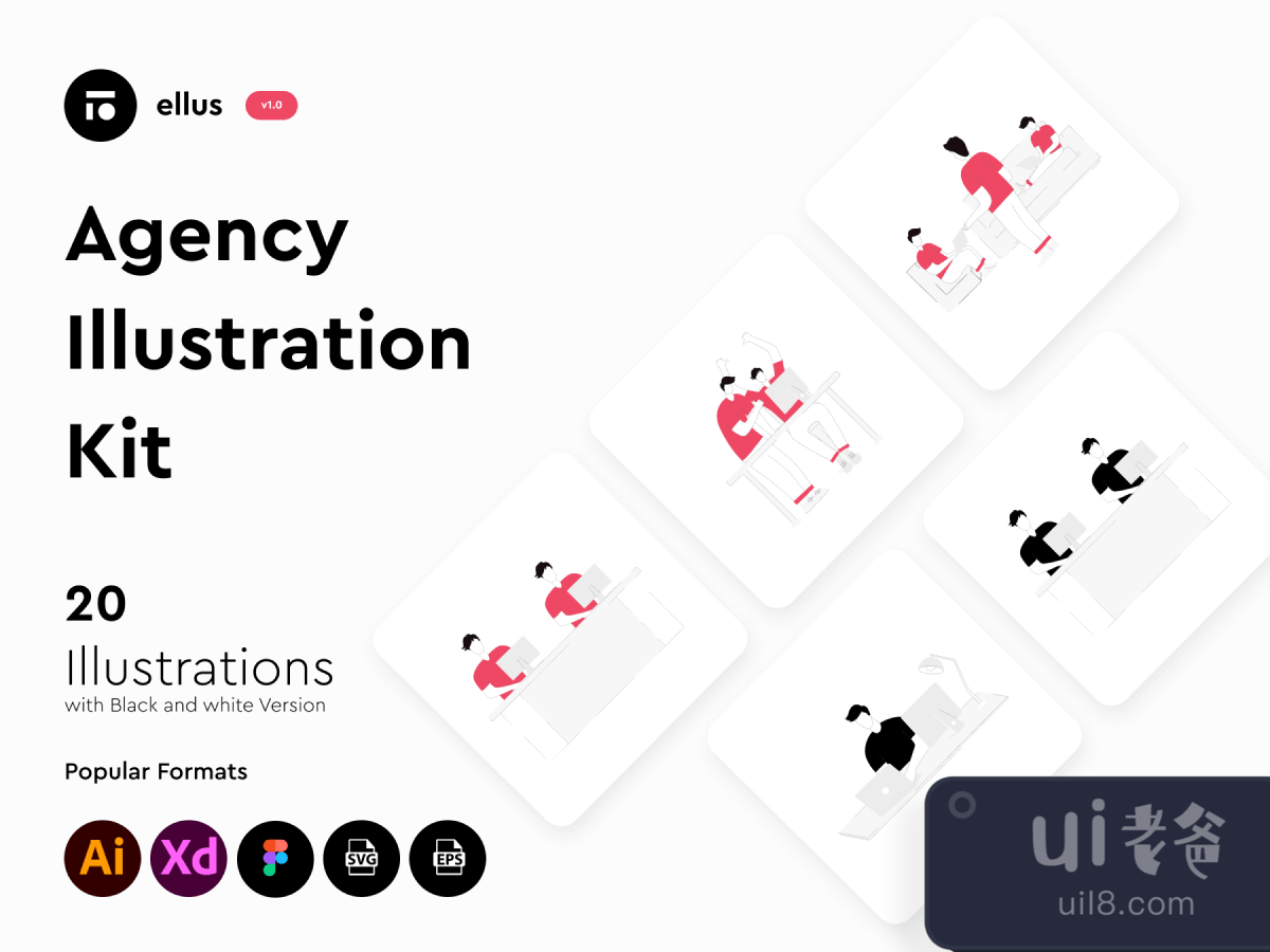 Agency Illustration Kit for Figma and Adobe XD No 1