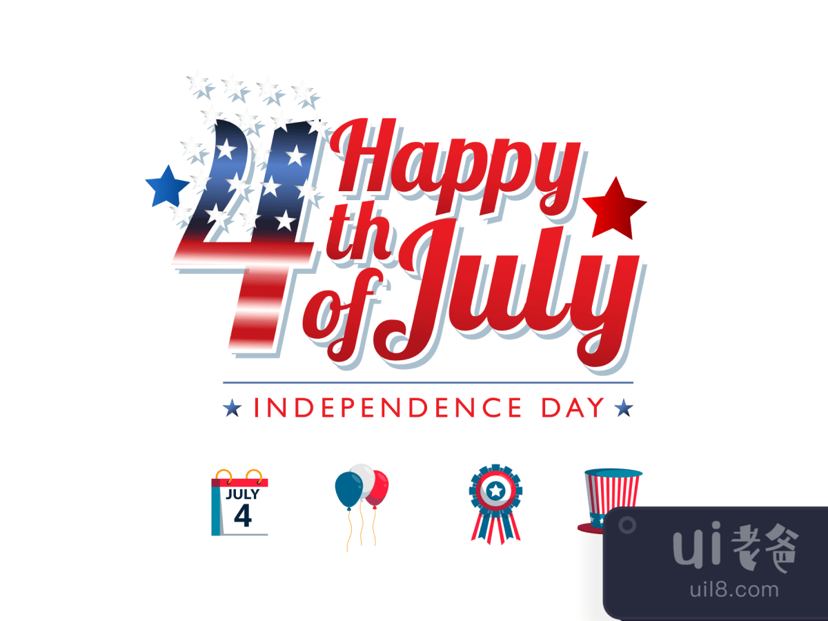 American Independence Day Illustrations for Figma and Adobe XD No 1
