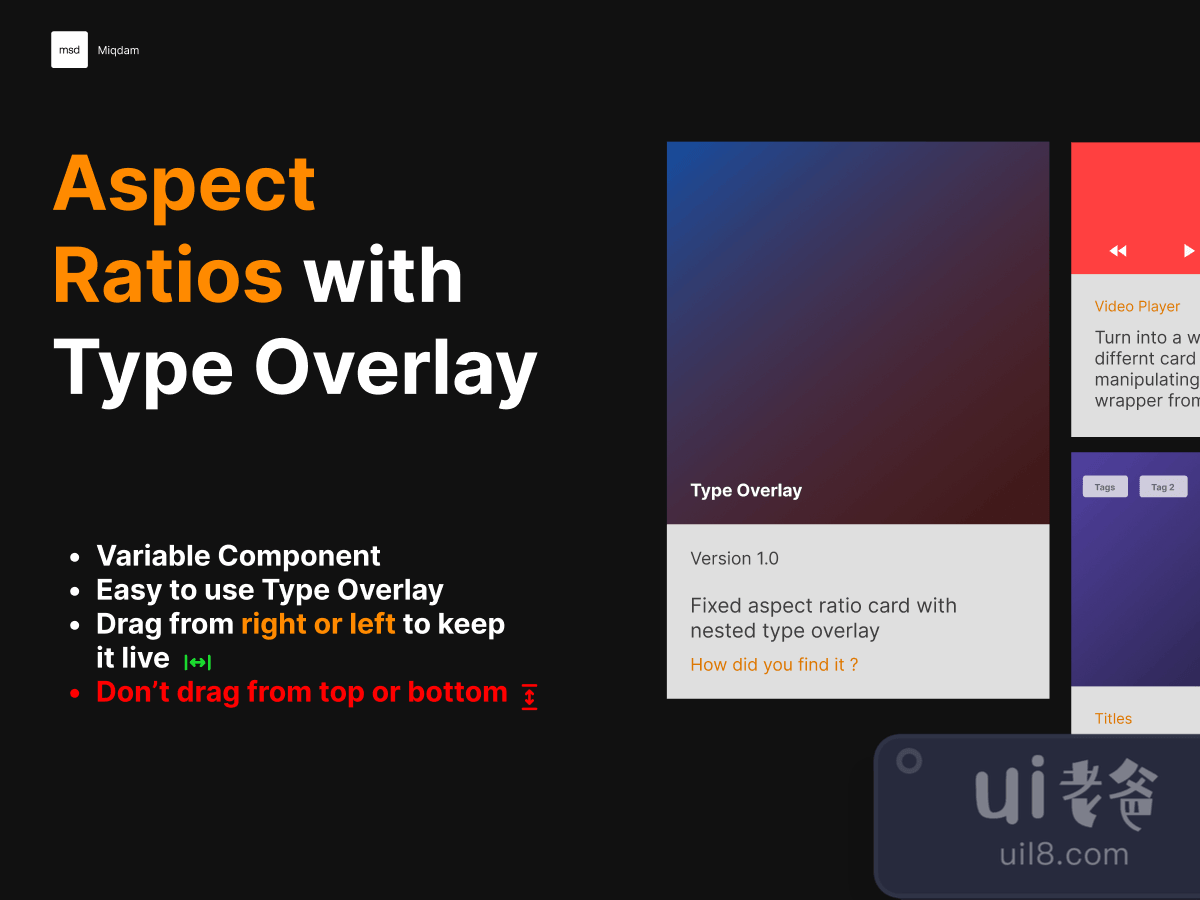 Aspect Ratios with Type Overlay for Figma and Adobe XD No 1