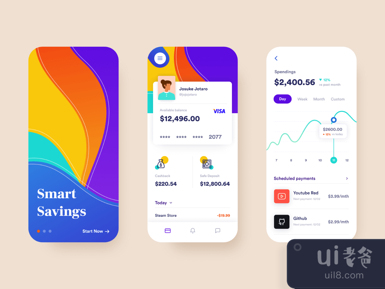 Bank App Concept for Figma and Adobe XD No 1