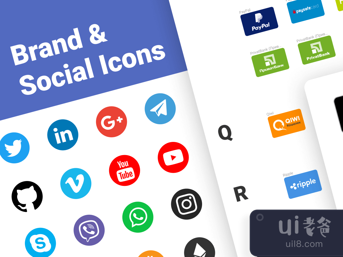 Brand & Social Icons for Figma and Adobe XD No 1