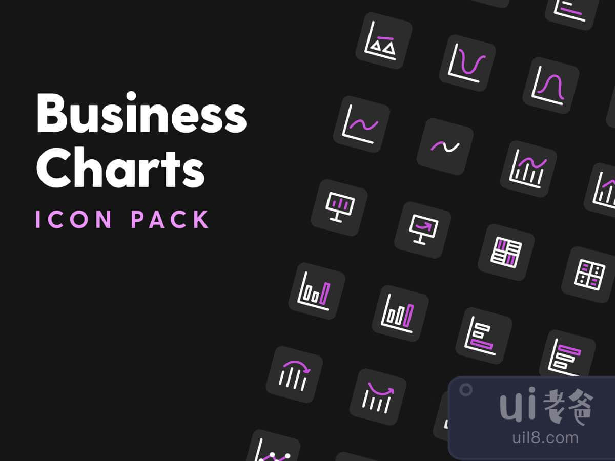 Business Charts Icon Pack for Figma and Adobe XD No 1