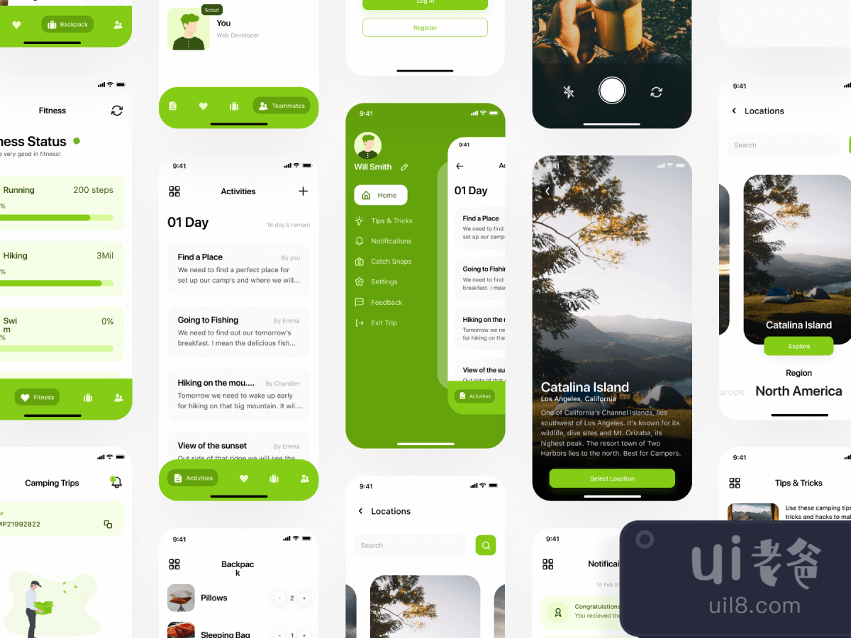 Camping UI Kit for Figma and Adobe XD No 1