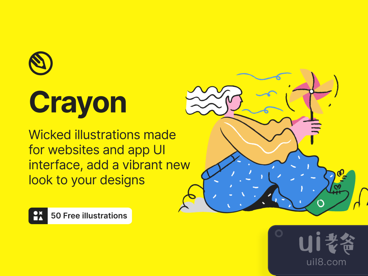 Crayon Illustrations for Figma and Adobe XD No 1