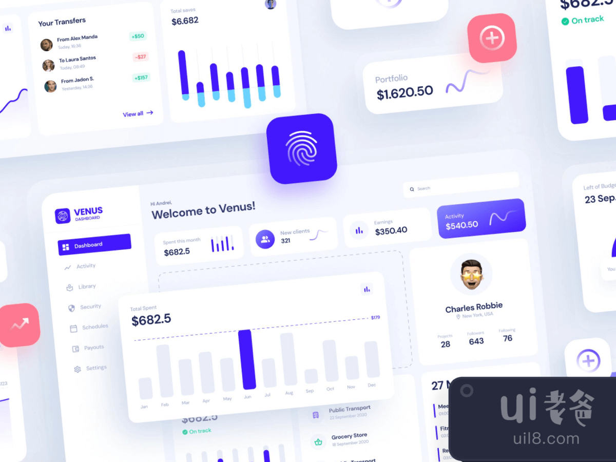 Dashboard Builder  Venus UI Kit for Figma and Adobe XD No 1