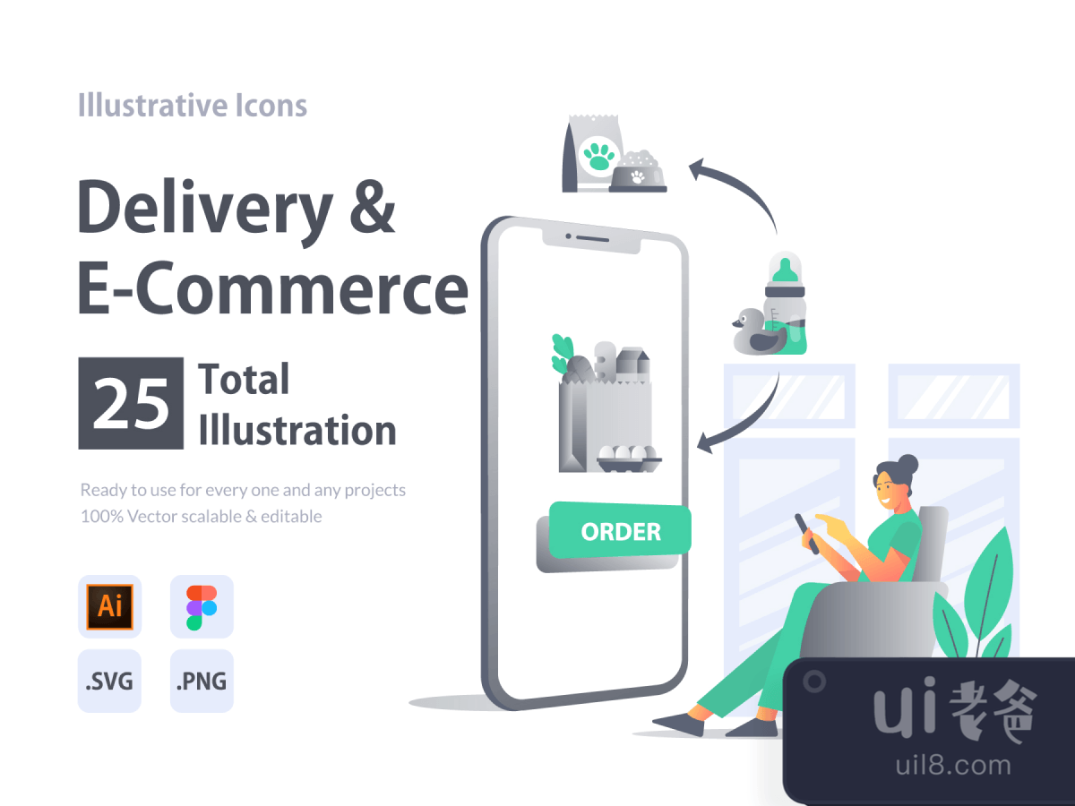 Delivery & E-Commerce Illustrations for Figma and Adobe XD No 1