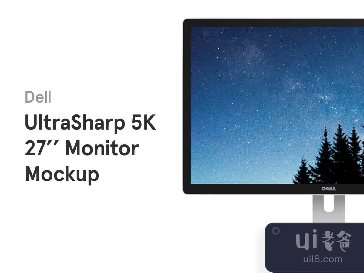 Dell UltraSharp 5K 27 Monitor Mockup for Figma and Adobe XD No 1
