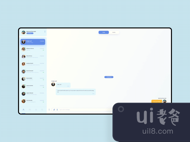 Desktop Chat Screen for Figma and Adobe XD No 1
