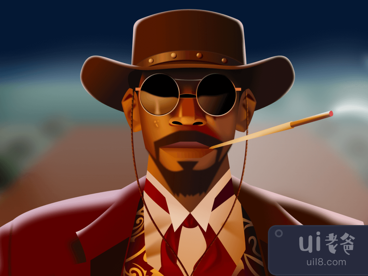 Django Movie Vector Illustration for Figma and Adobe XD No 1