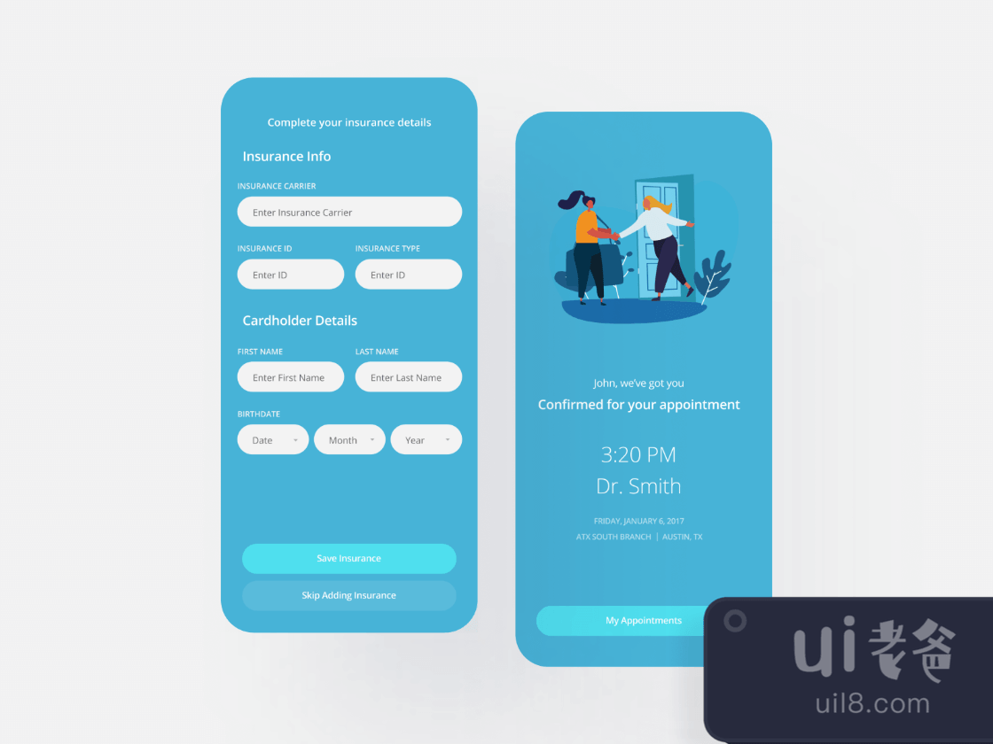 Doctor Appointment iOS for Figma and Adobe XD No 1