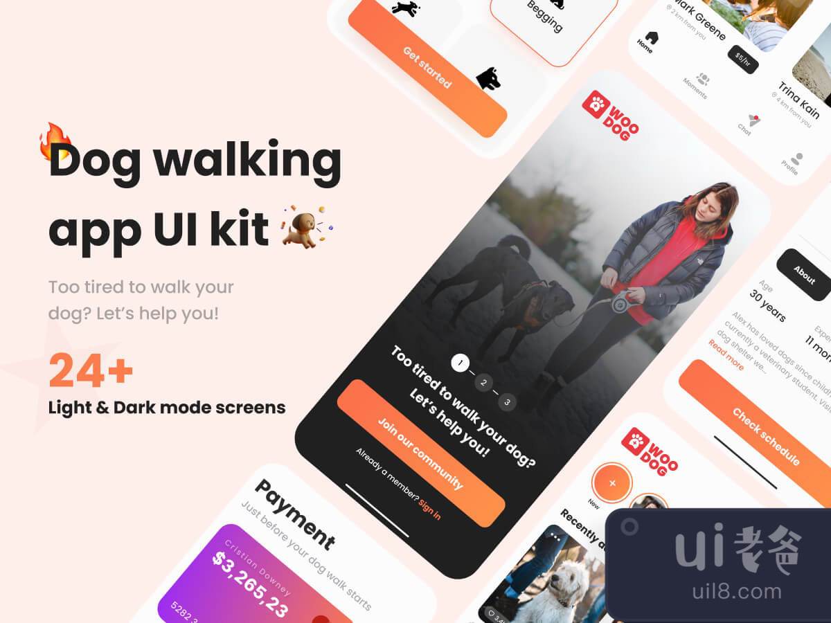 Dog Walking App UI Kit for Figma and Adobe XD No 1