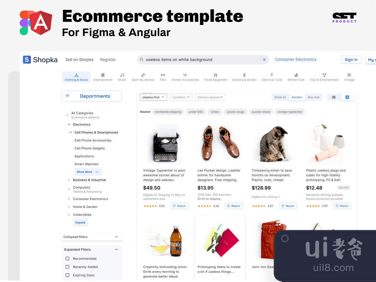 E-commerce Shopping Template for Figma and Adobe XD No 1