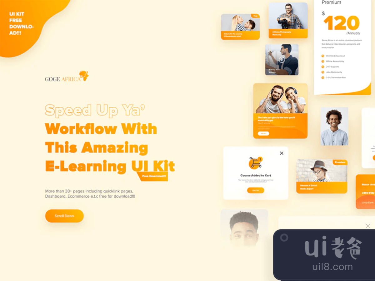 E-Learning UI Kit for Figma and Adobe XD No 1