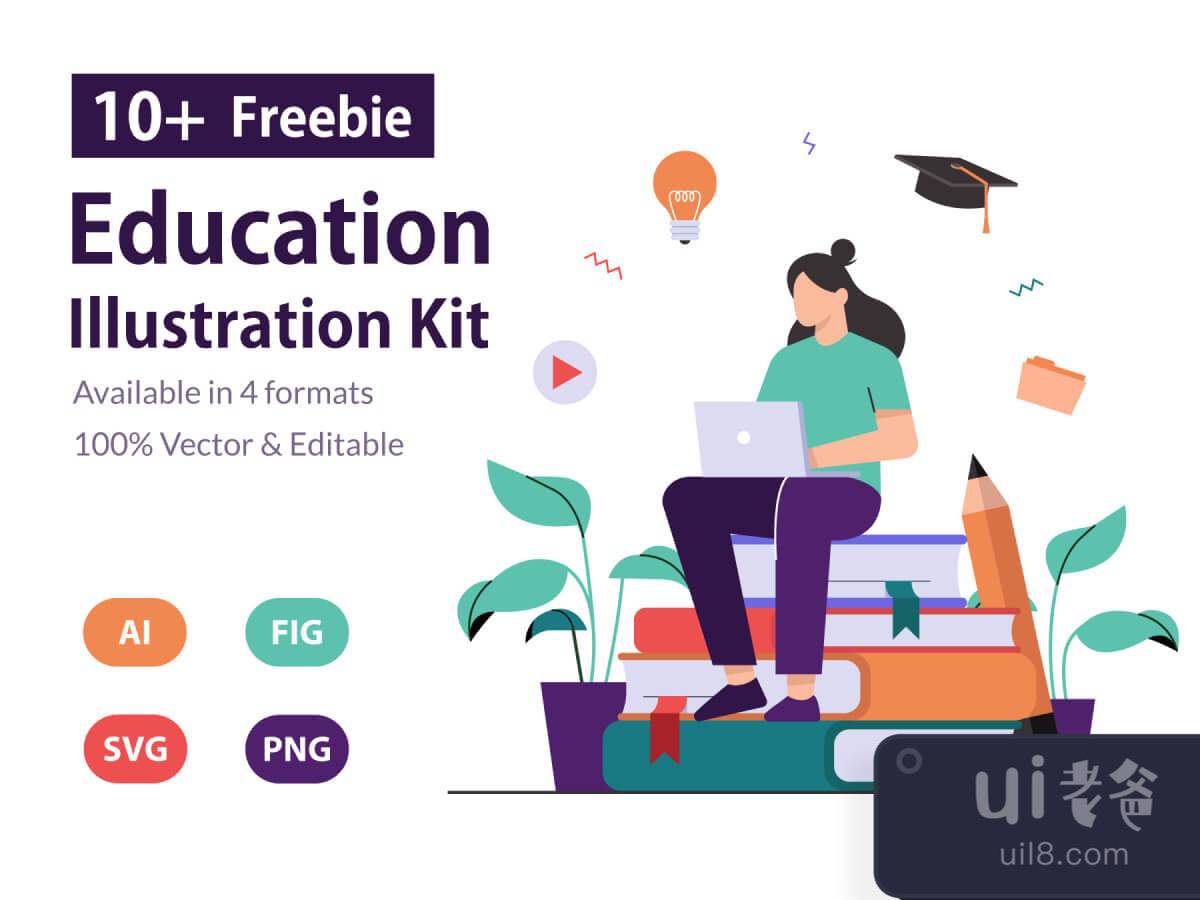 Education & Online Learning Illustration Kit for Figma and Adobe XD No 1