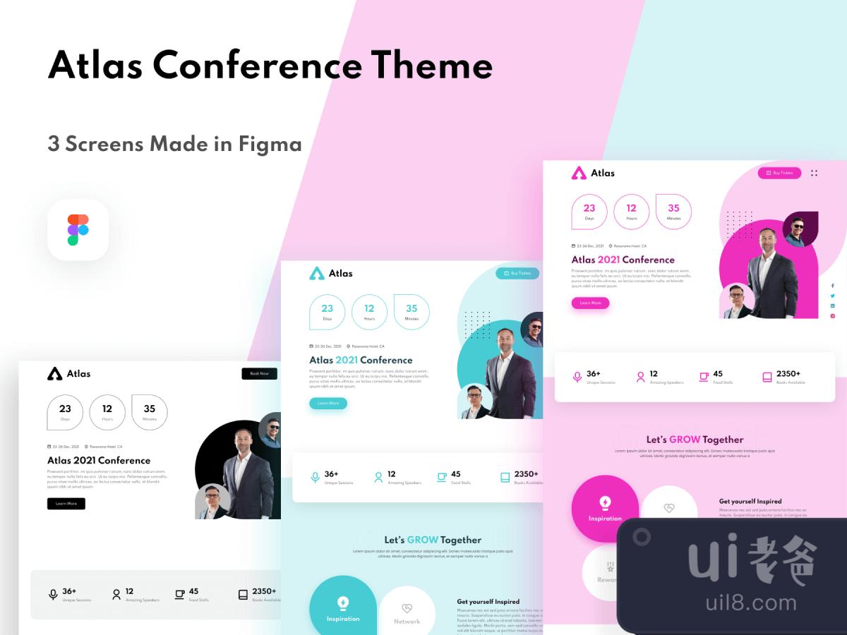 Event Landing Page Kit for Figma and Adobe XD No 1