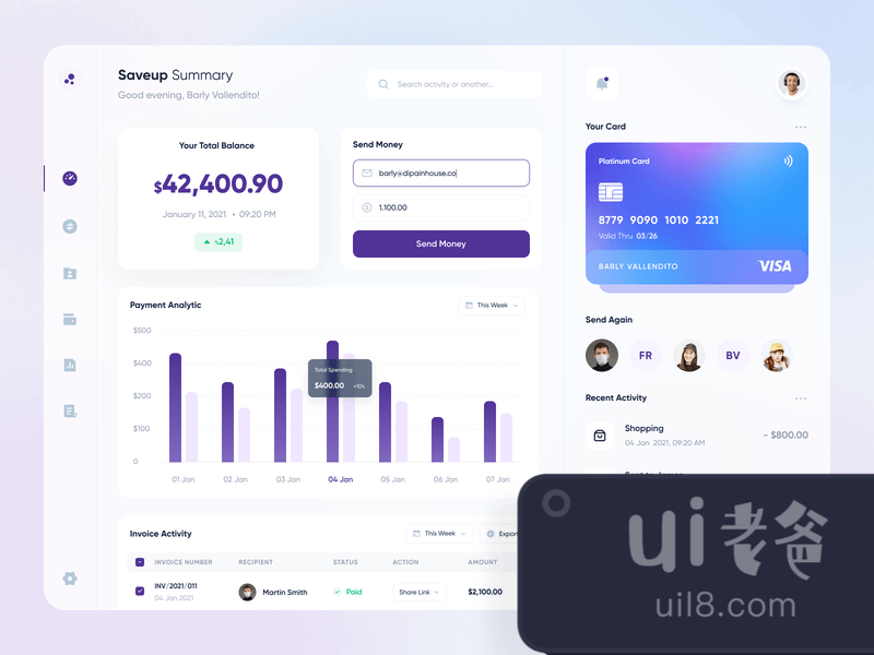 Finance Web App for Figma and Adobe XD No 1