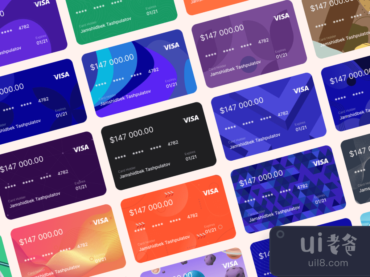 Fintech and E-wallet Cards Kit for Figma and Adobe XD No 1
