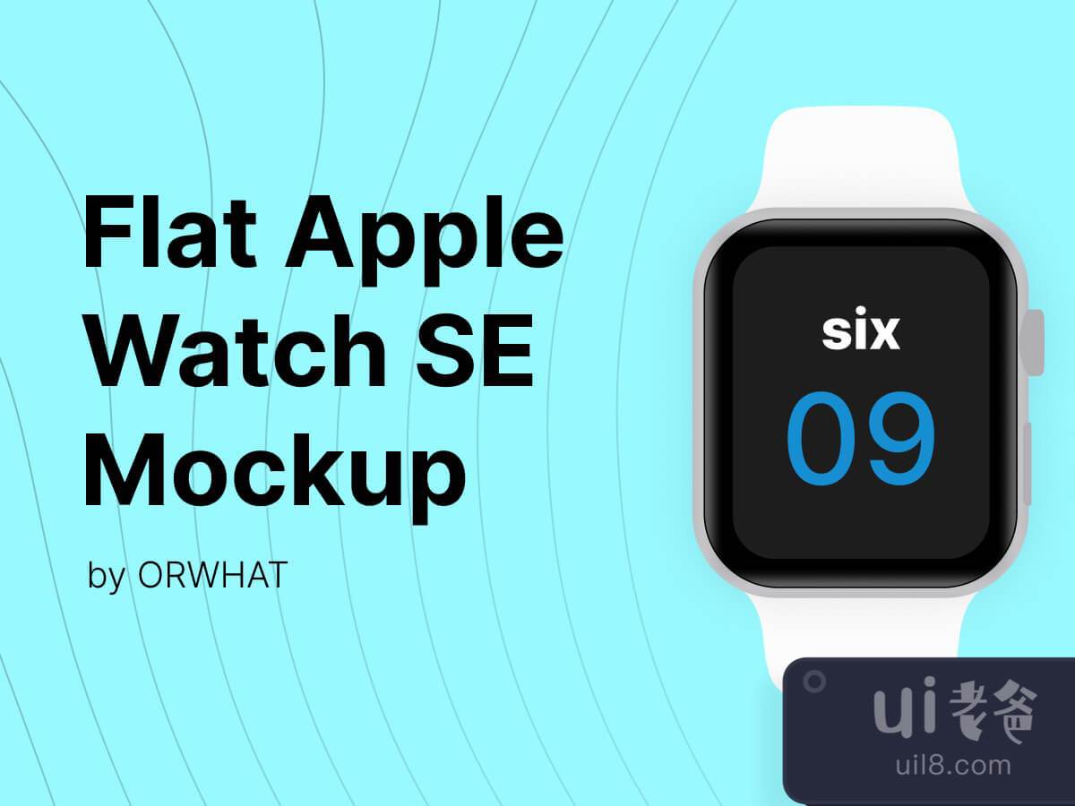 Flat Apple Watch SE Mockup for Figma and Adobe XD No 1