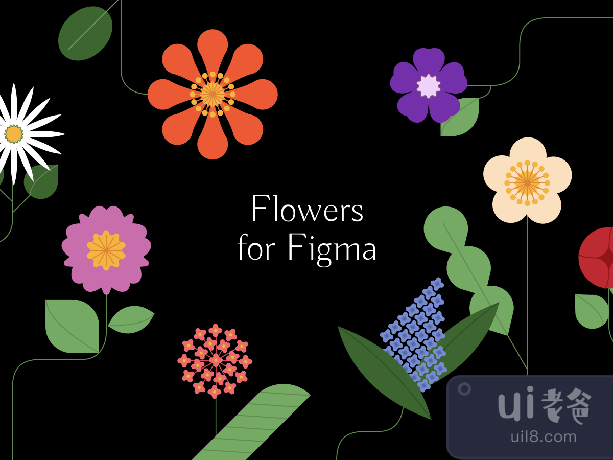Flower Illustrations Pack for Figma and Adobe XD No 1