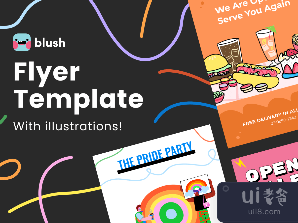 Flyer Template with Illustrations for Figma and Adobe XD No 1