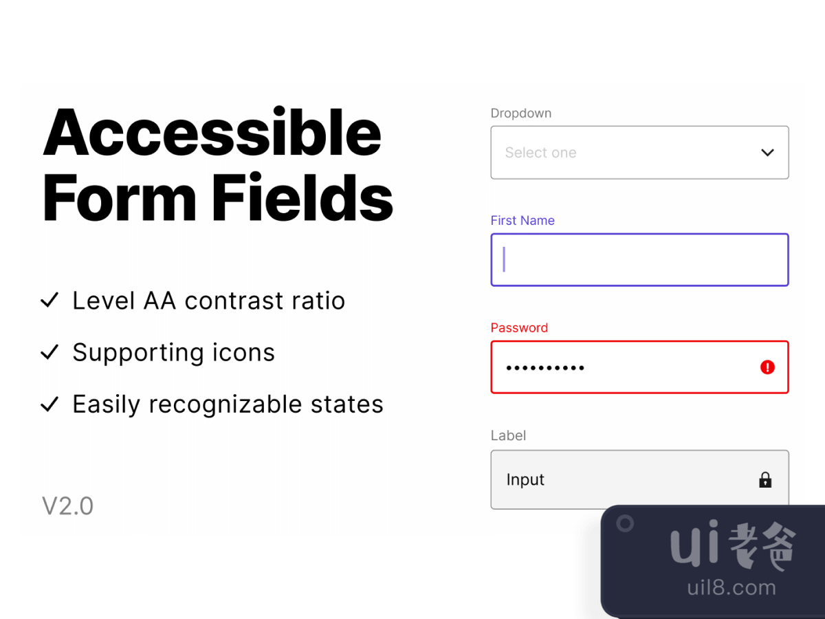 Form Fields UI Kit for Figma and Adobe XD No 1
