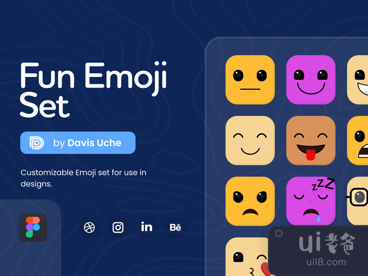 Fun Emoji Icons Set for Figma and Adobe XD No 1