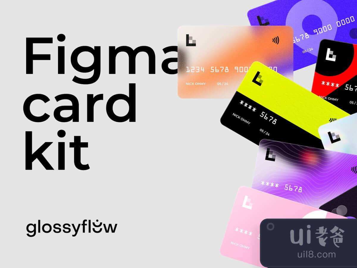 Glossy Bank Card Kit for Figma and Adobe XD No 1