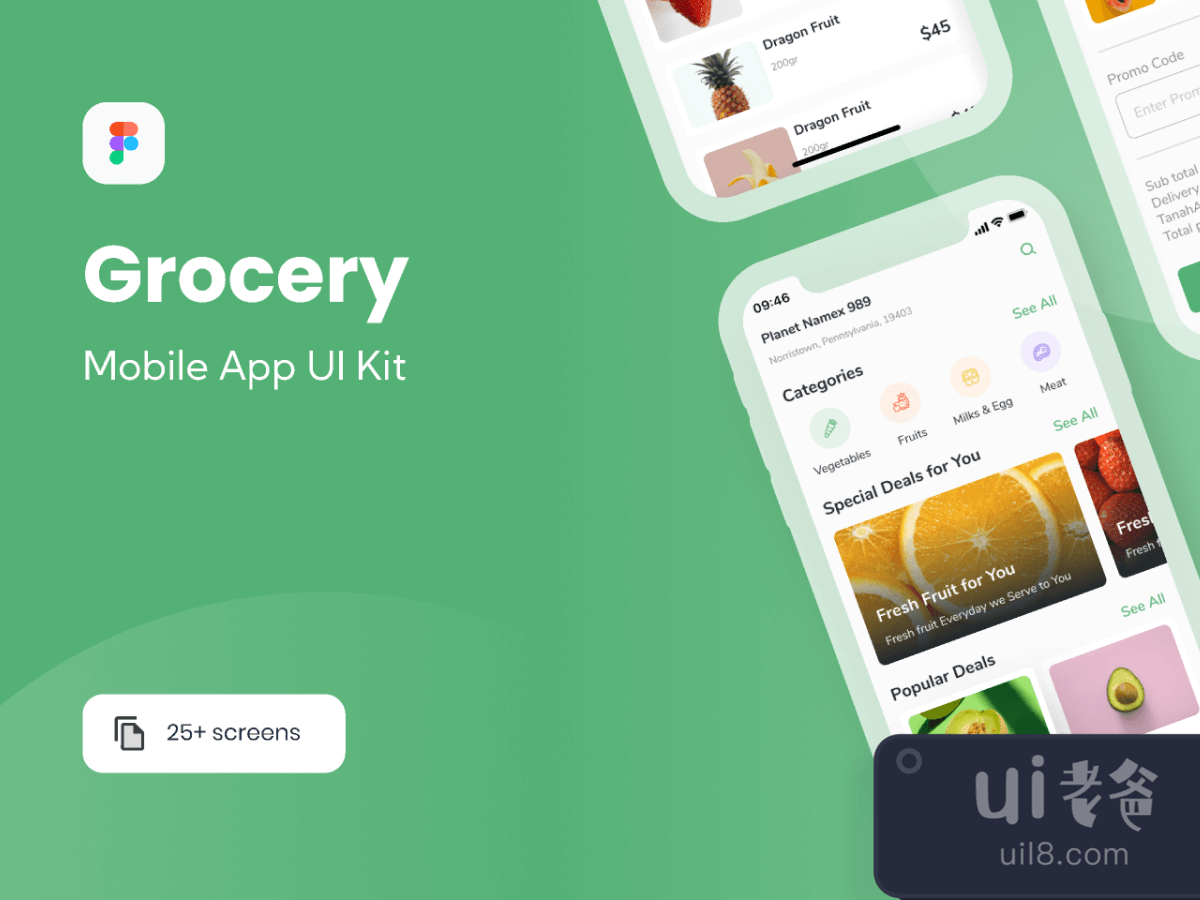 Grocery E-commerce UI Kit for Figma and Adobe XD No 1