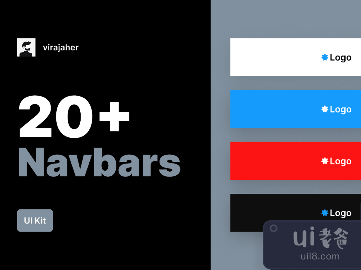 Header & Navbars UI Kit for Figma and Adobe XD No 1