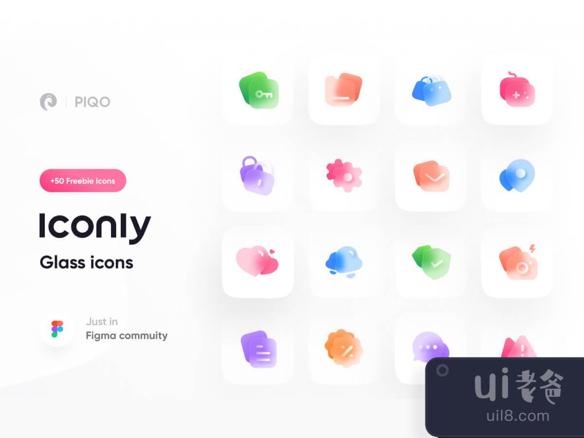 Iconly 2  Glass Icons for Figma and Adobe XD No 1