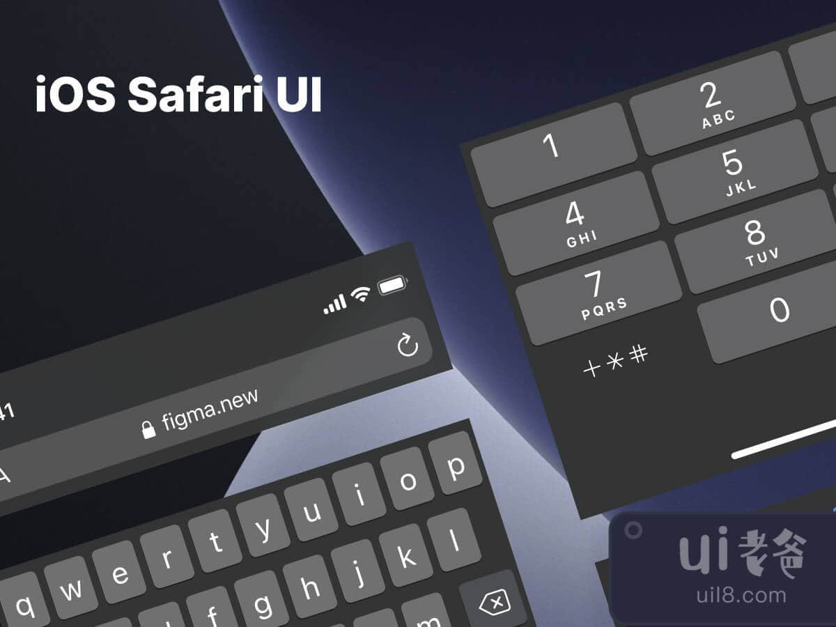 iOS Safari UI Kit for Figma and Adobe XD No 1