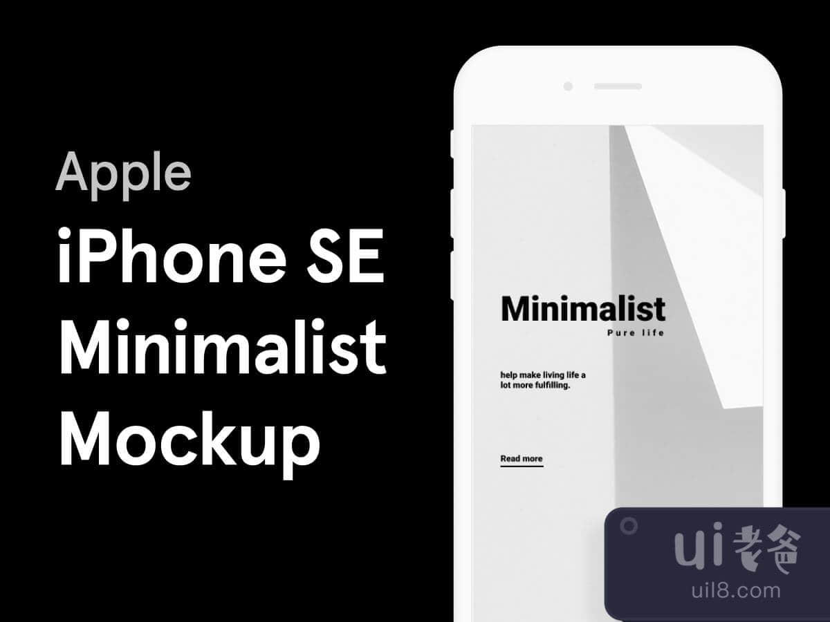 iPhone SE Minimalist Mockup for Figma and Adobe XD No 1