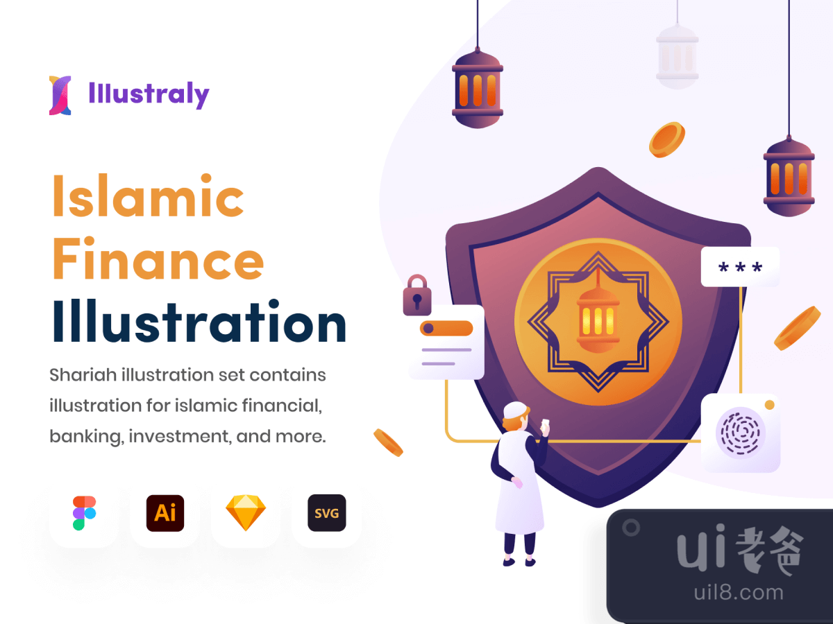 Islamic Finance Illustration Set for Figma and Adobe XD No 1
