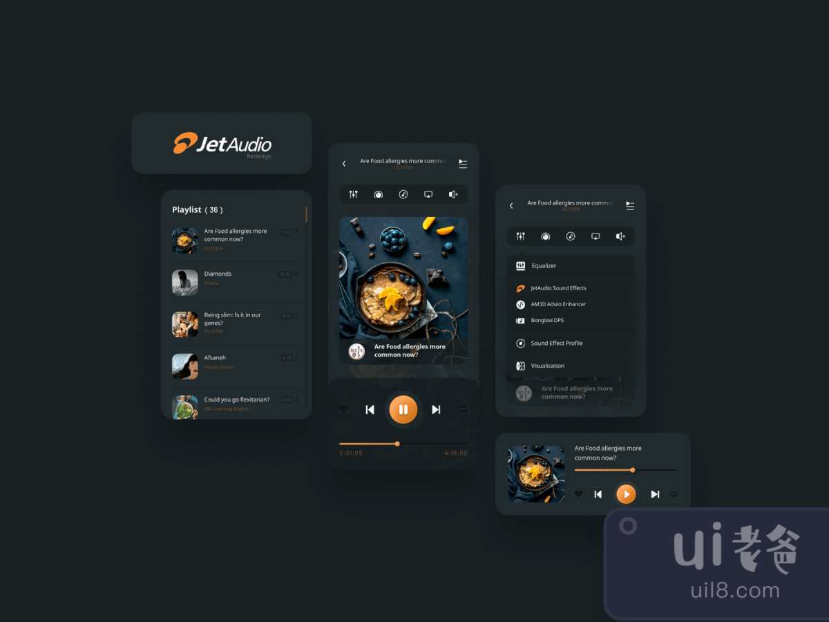 JetAudio Mobile App Redesign for Figma and Adobe XD No 1