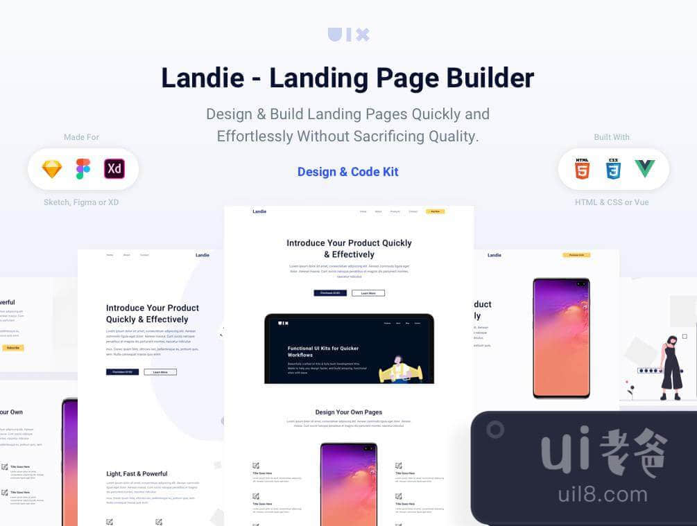 Landing Page Builder for Figma and Adobe XD No 1