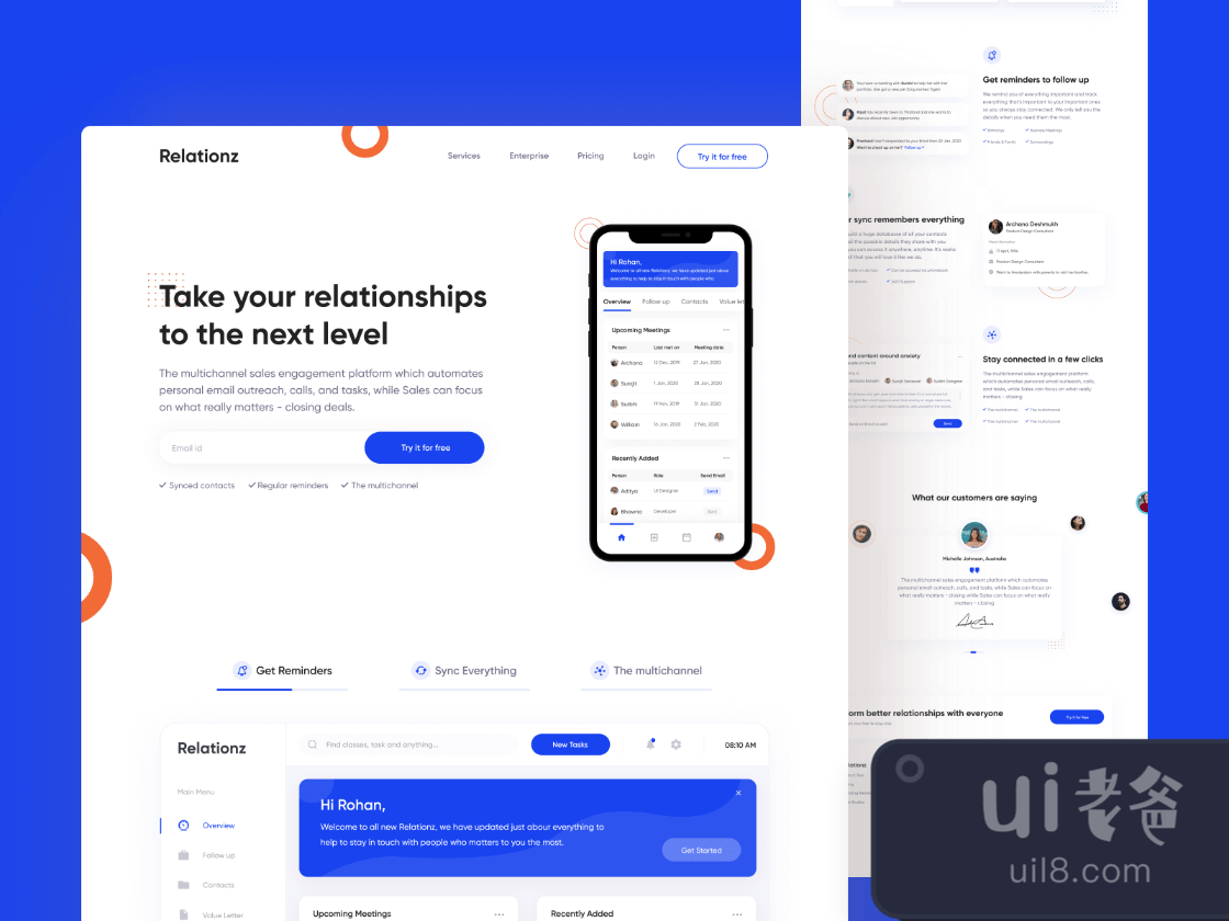 Landing Page Relationz for Figma and Adobe XD No 1