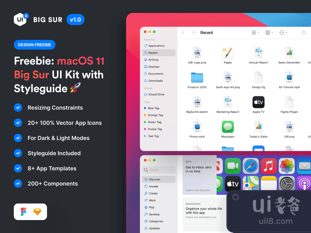 macOS Big Sur Web UI Kit for Figma and Adobe XD No 1