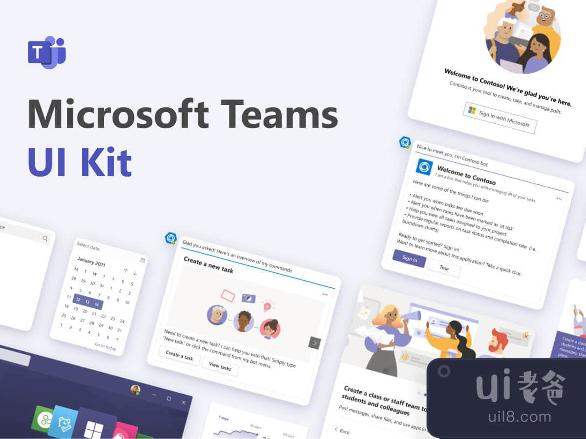 Microsoft Teams UI Kit for Figma and Adobe XD No 1