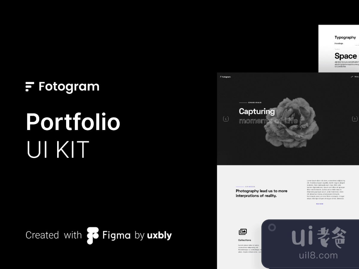 Minimal Portfolio UI Kit for Figma and Adobe XD No 1
