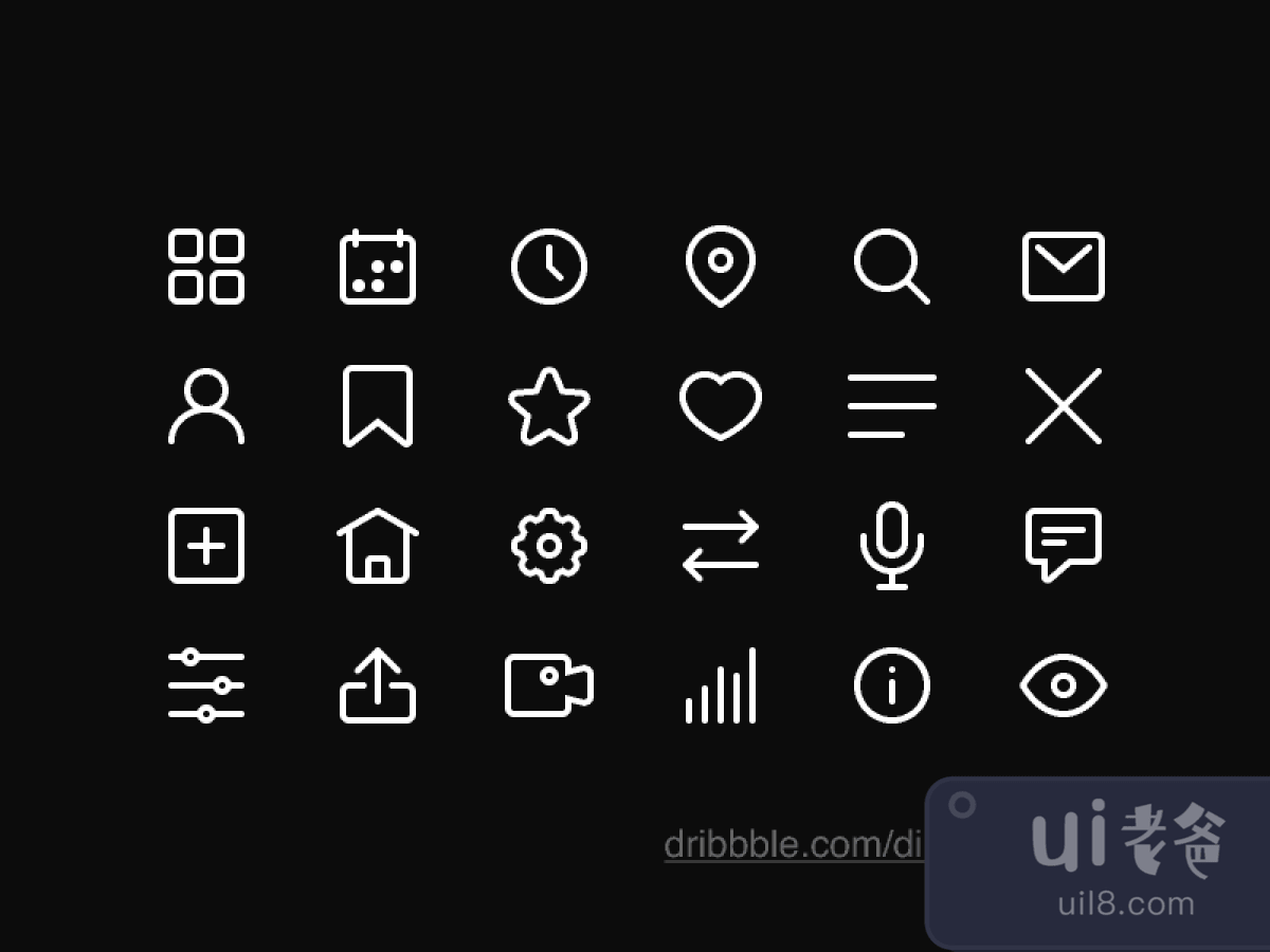 Minimalistic Icon Set for Figma and Adobe XD No 1