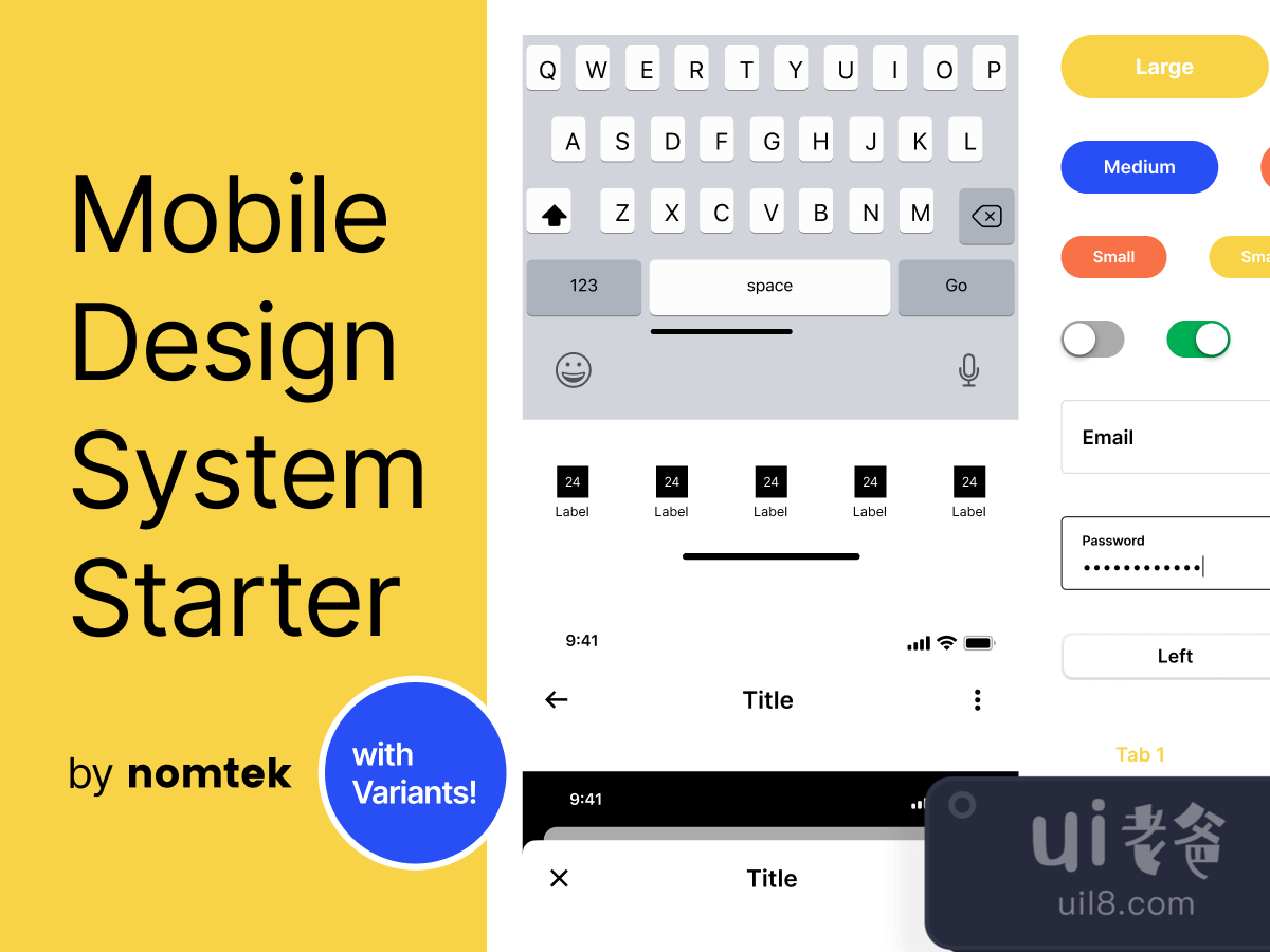 Mobile Design System Starter UI Kit for Figma and Adobe XD No 1